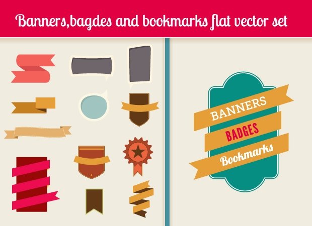 banners-bookmarks-badges-flat-vector-elements-small