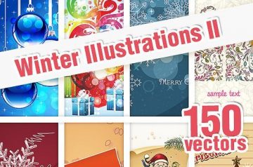 150 Winter Vector Illustrations with an Extended Royalty License for Only $15