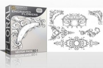 FREE Engraved Flowers Vector Pack (regular $10)