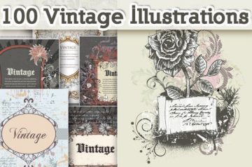 Cheapy Friday: 100 Vintage Vector Illustrations with Extended License - Only $5.9