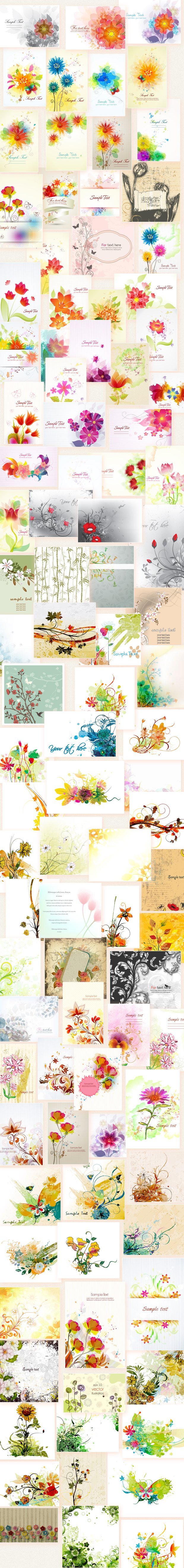 100-floral-illustrations A preview of the Flower Illustrations included in the bundle.