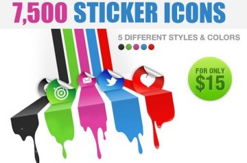 Sticker icon pack in 5 different colors & styles for just $15