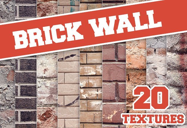 A preview of the Brick Wall Textures Set - 20 Items