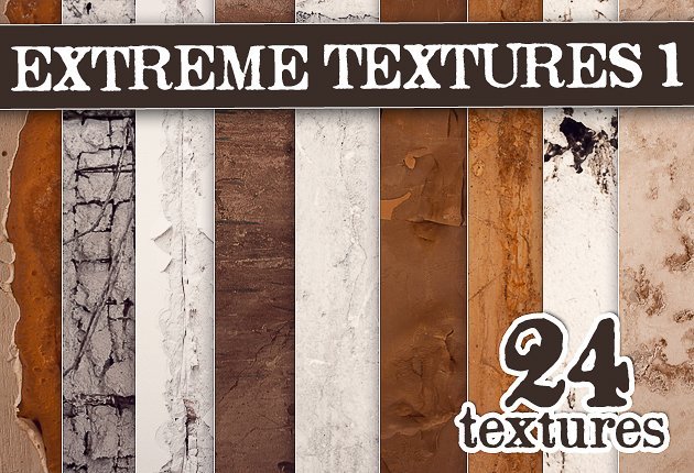 A preview of the Extreme Textures Set 1- 24 Items