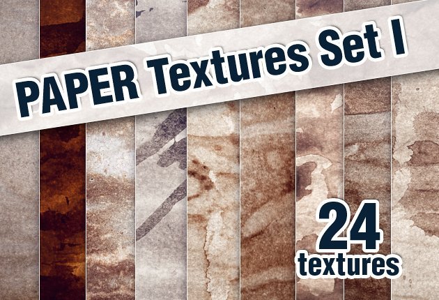 A preview of the High res Paper Textures Set 1- 24 Items