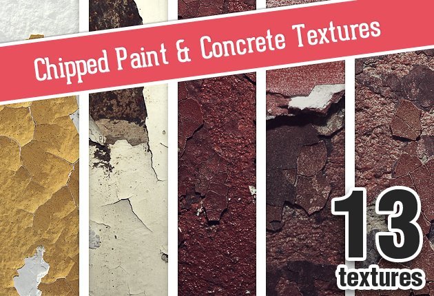 A preview of the Chipped Paint & Concrete Textures Set - 13 Items