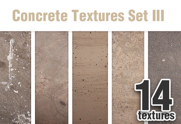 A preview of the Concrete Textures Set 3- 14 Items