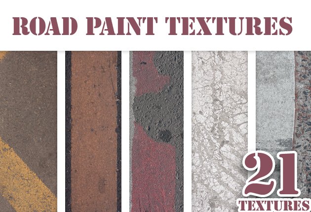 A preview of the Road Paint Metal Textures Set - 21 Items