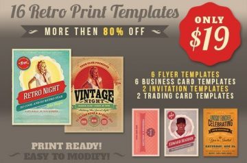 16 Premium Retro Print Templates for Just $19 (80% Off)