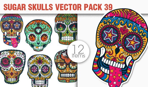 Sugar Skulls Vector Pack preview