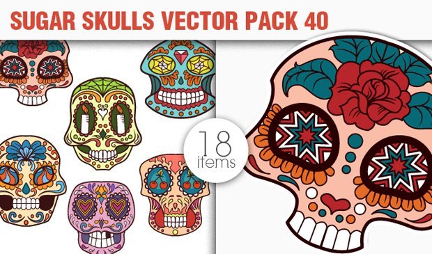Sugar Skulls Vector Pack preview - graphic design bundles