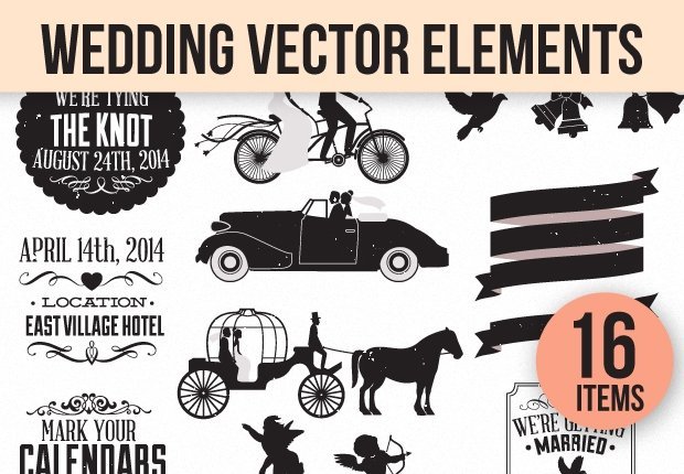 Wedding Vintage Design Elements preview - graphic design bundles