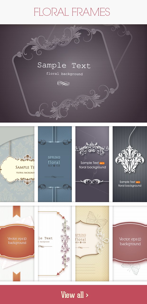 Floral Frames Vector Illustrations preview