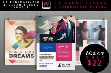 18 Premium Corporate & Event Flyer Templates with a Commercial License - Just $22