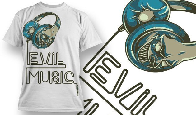 evil music t shirt design