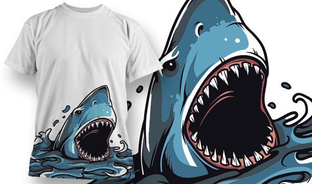 shark   - t shirt design