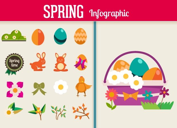 spring-flat-vector-elements-small
