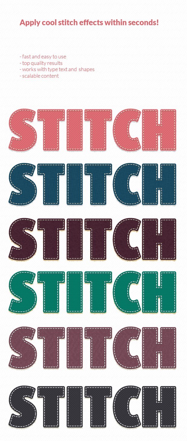 cool-stitch-effects - editable illustrations