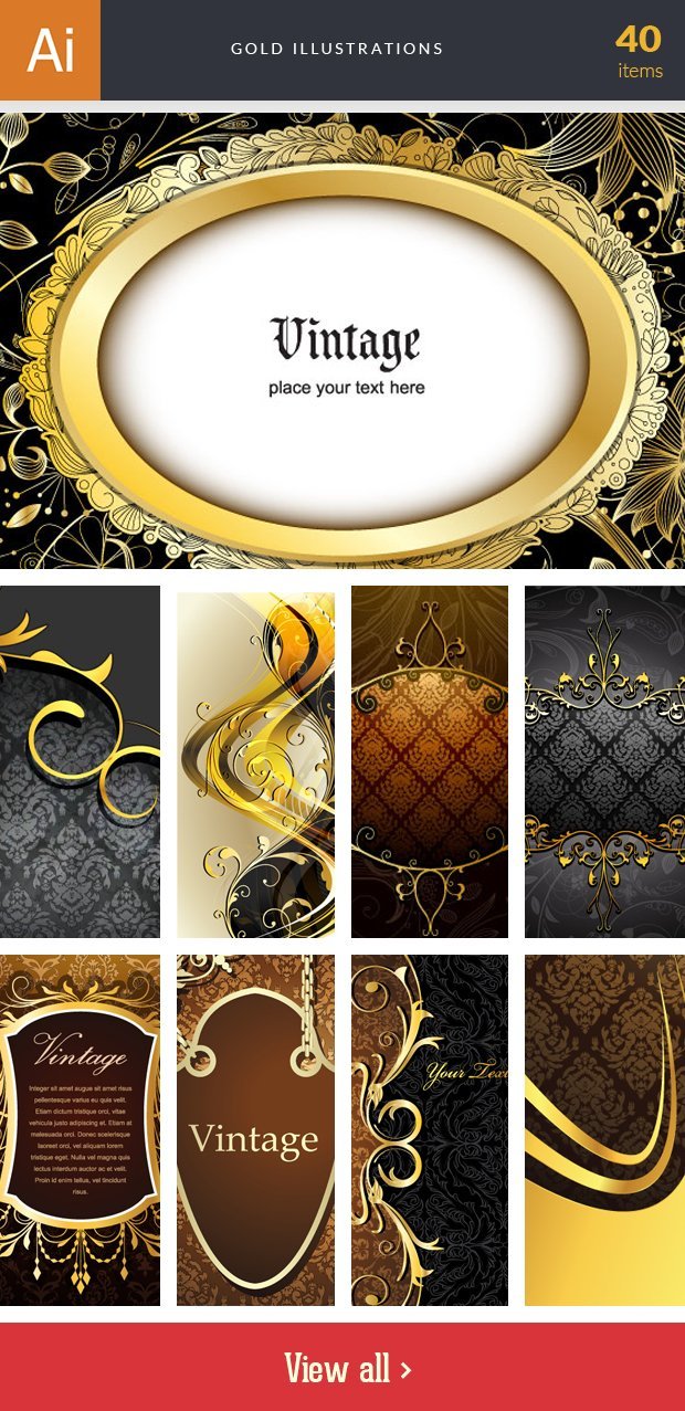 inkydeals-vector-gold-illustrations-small