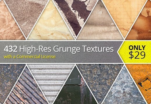 432 High-Res Grunge Textures with a Commercial License