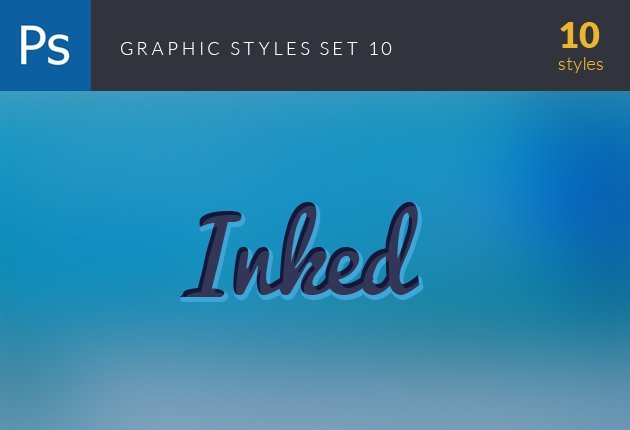 A preview of the PS text effects graphic styles set included in the bundle