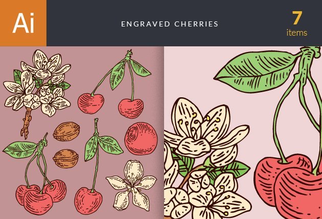 designtnt-vector-engraved-cherries-small