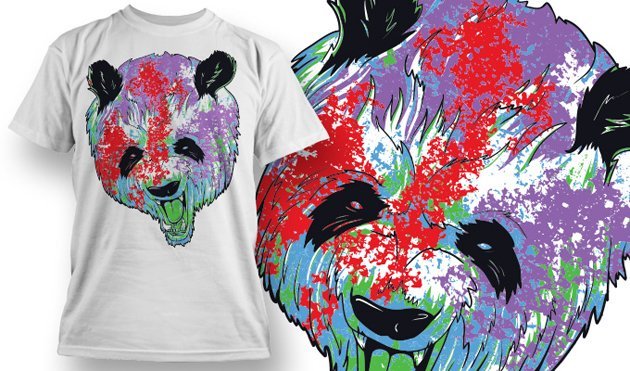 vintage vector t-shirt design with panda