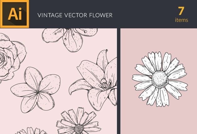 Designtnt-Flower-Vintage-Vector-Set-1-small
