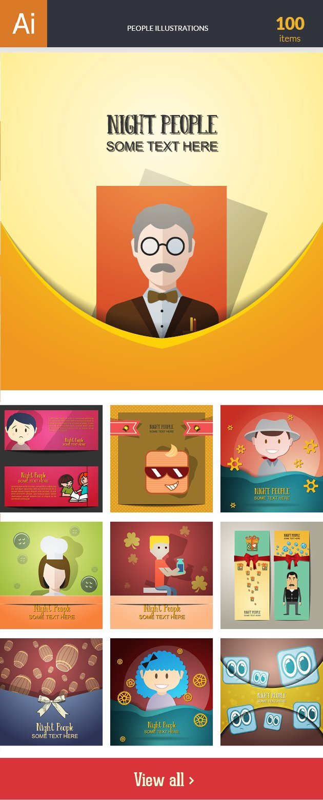 People-illustrations - editable