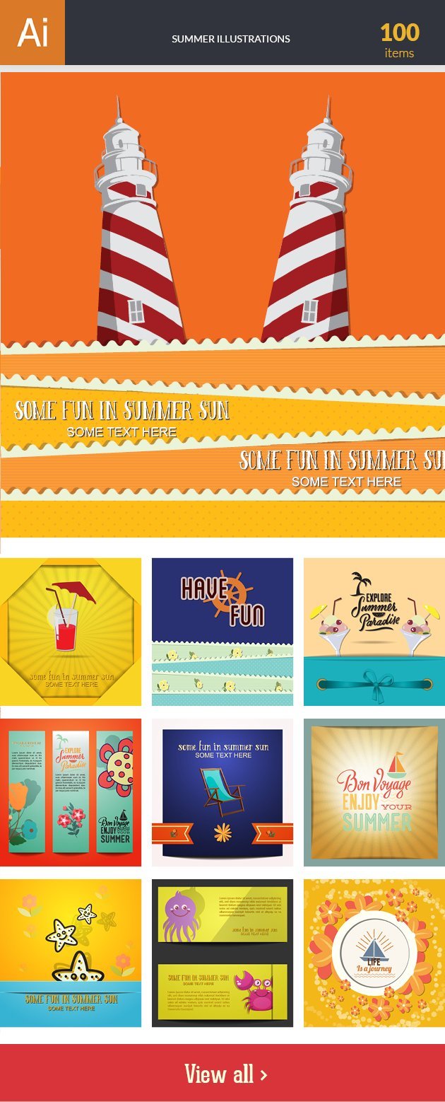 editable-summer-illustrations