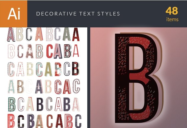  Super Premium Text Styles - decorative text styles preview