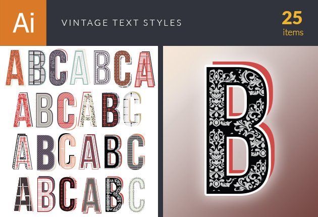  Super Premium Text Styles - vintage text styles preview