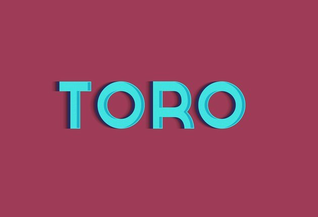 A preview of the Premium PS Text Effects applied on the text "toro"
