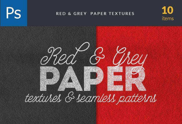 A preview image of Red & Grey  paper textures - 10 items included in the high-quality textures bundle