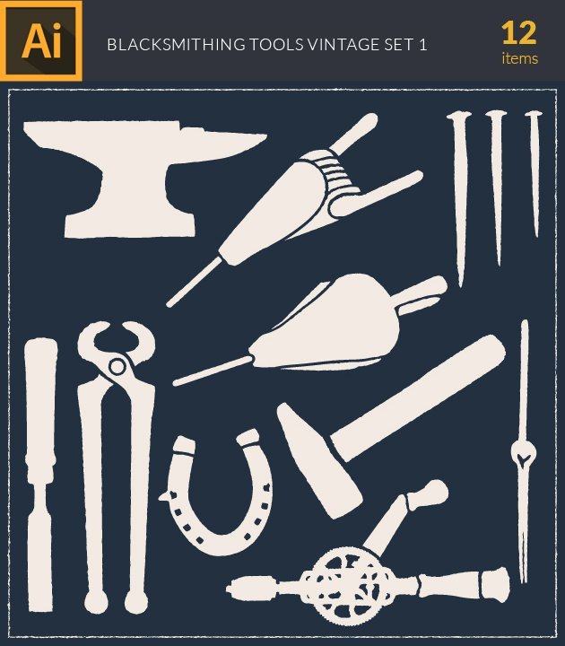 vector-blacksmith-tools-vintage-vector-set1