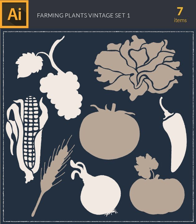 vector-farming-plant-vintage-vector-set1