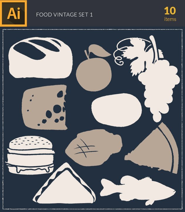 food-vintage-vector-set preview