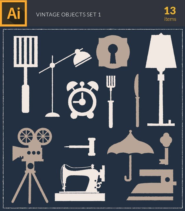 vector-vintage-objects-vector-set-1