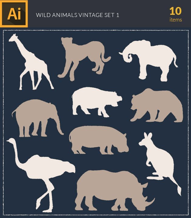 vector-wild-animals-vintage-vector-set-1