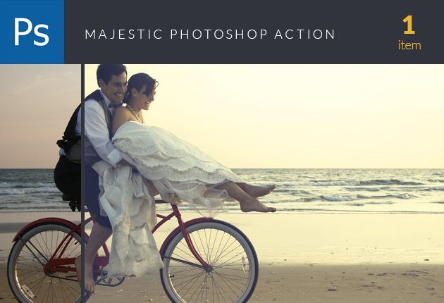 A preview of the Majestic Photoshop action included in the pack