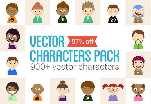 Download 900+ Vector Characters Pack - Only $19 | InkyDeals