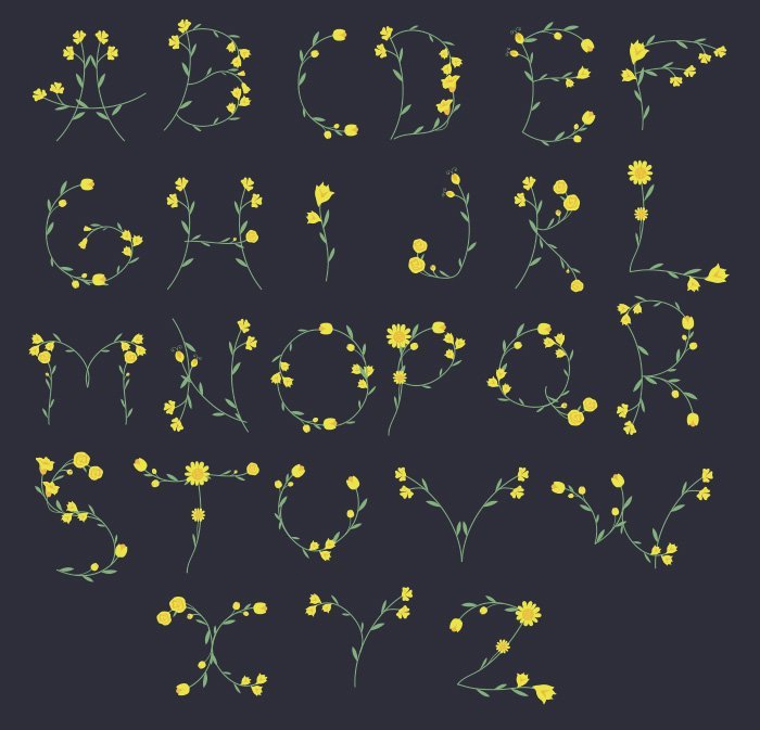50-vectorstock-small-flowers-alphabet