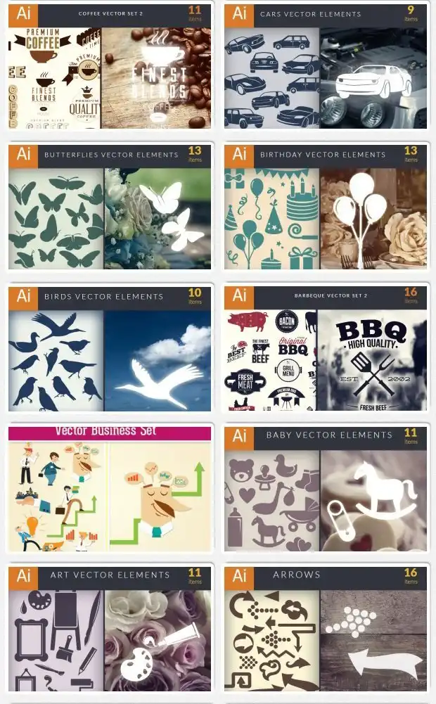 Vector Illustrations Set 2 Collage