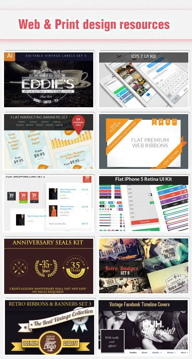 Collage Of Web and Print Design Resources