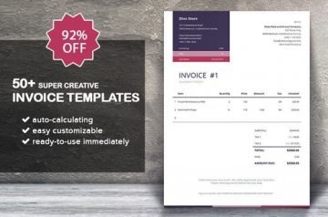 Invoice Templates: 50+ Super Creative Invoice Templates - Only $14