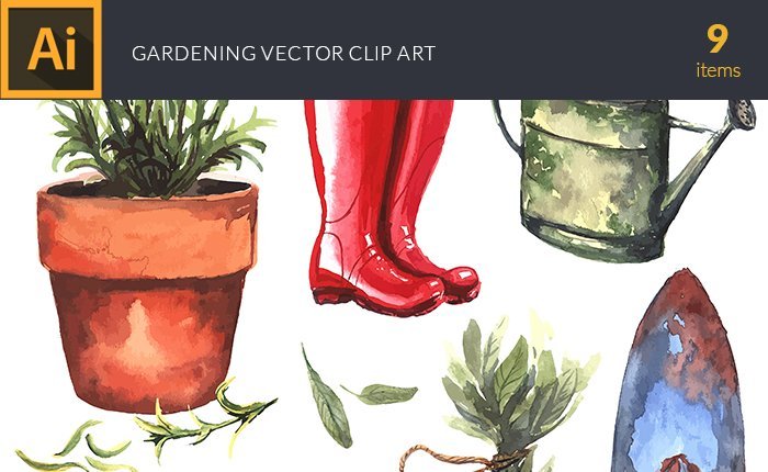 vector-watercolor-illustrationsgardening-small