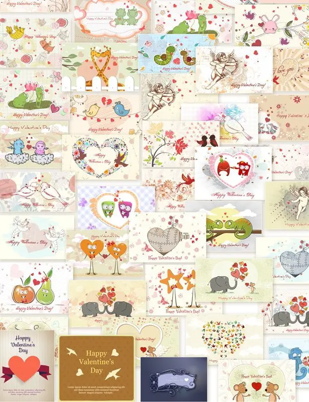 Collage Of Love Illustrations