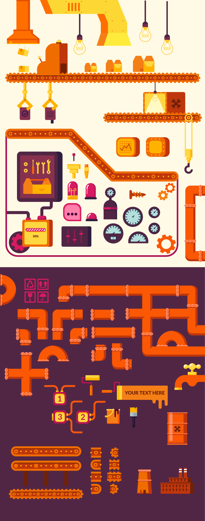 Factory Infographic Set