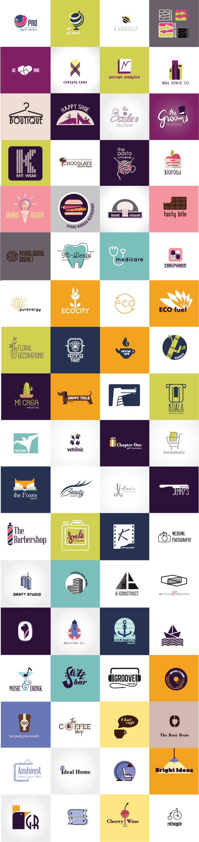 logo templates preview collages
