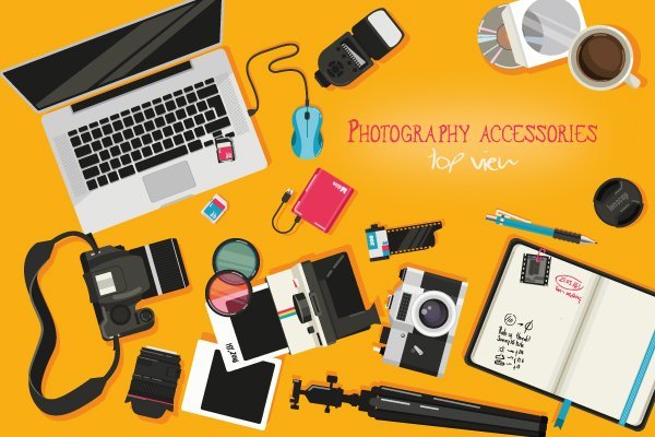 photography accessories - illustrator clipart